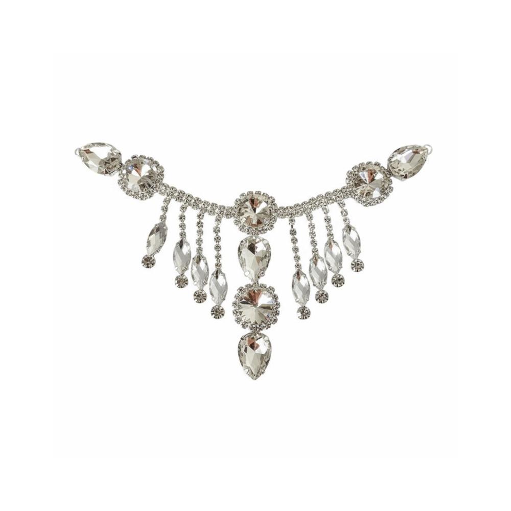 

Colored Glass Crystal Patch Red AB Handmade Glass Diamond Tassel DIY Welding Gold Flowers Neckline Applique Hand Sewing