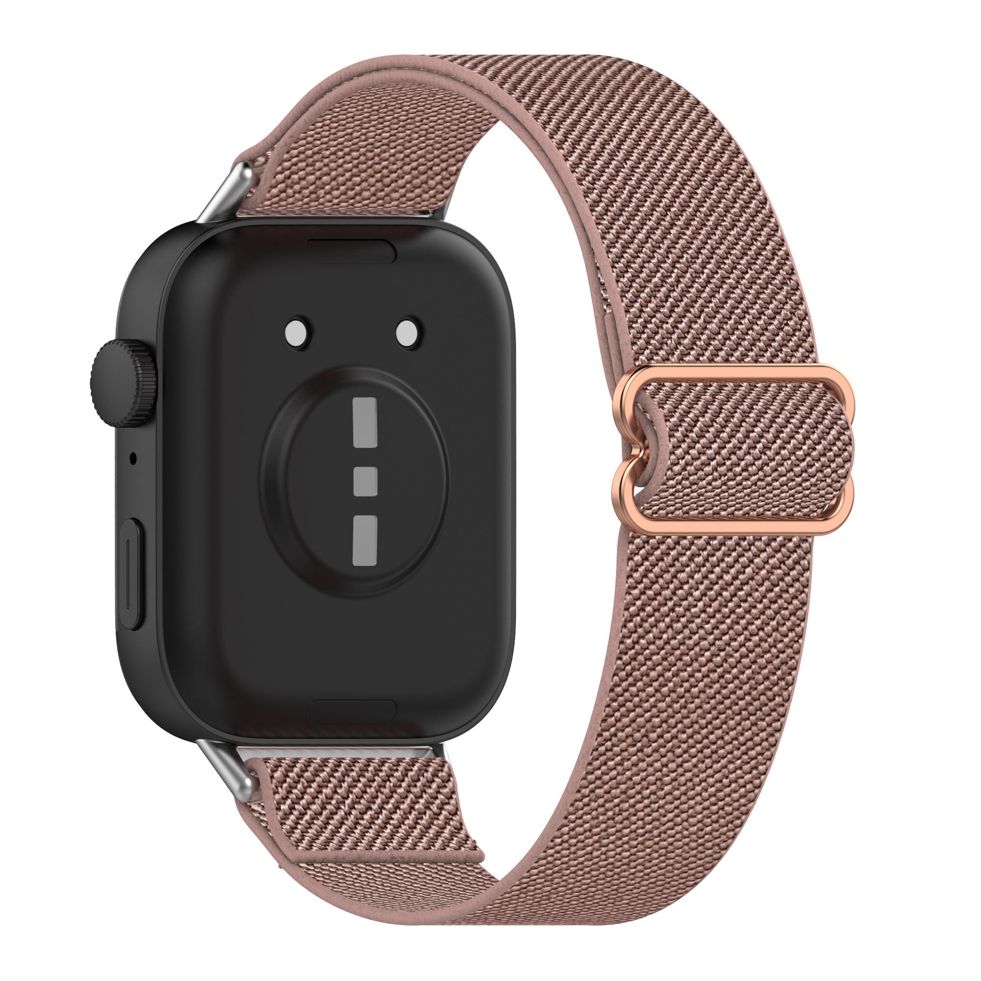 

For Huawei Watch Fit 3 Nylon Strap Stretchy Solo Loop Sport Watch Bands Rose Pink