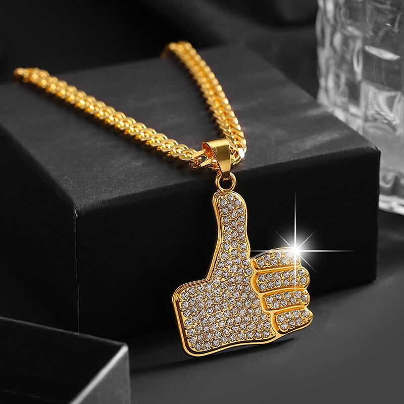 Popular Zinc Alloy Pendant Necklace for Men's Fashion Nightclub Trendy Hip-Hop King Letter