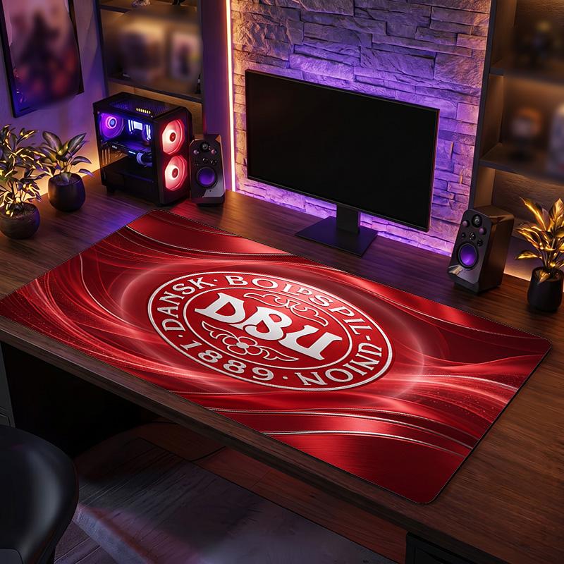 Denmark Football Crest Mouse Pad, Extended Non Slip Rubber Desk Mat for Gaming Office Laptop Fan Gift