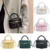 Mini Diamond Quilted Leather Bucket Bag Checkered Pattern with Gold Chain Shoulder Strap Plaid Chain Bag Multi-Color