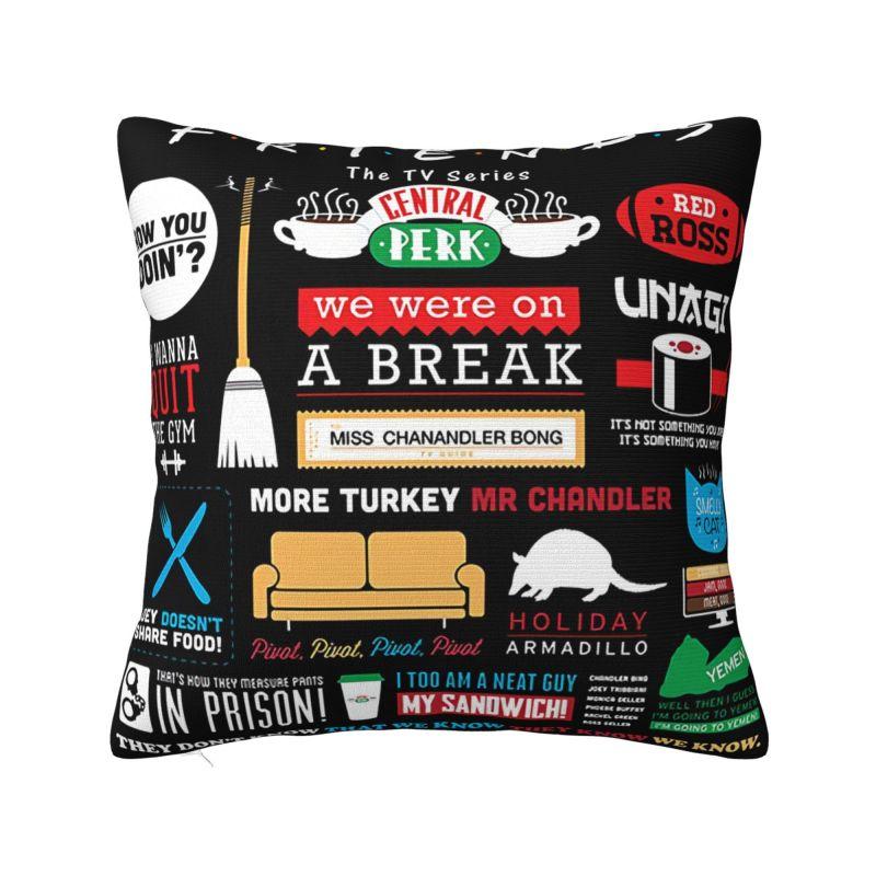 Nordic Style Funny TV Show Friends Collage Cushion Covers xcm Velvet Pillow Case for Sofa Square Pillowcase Home Decorative