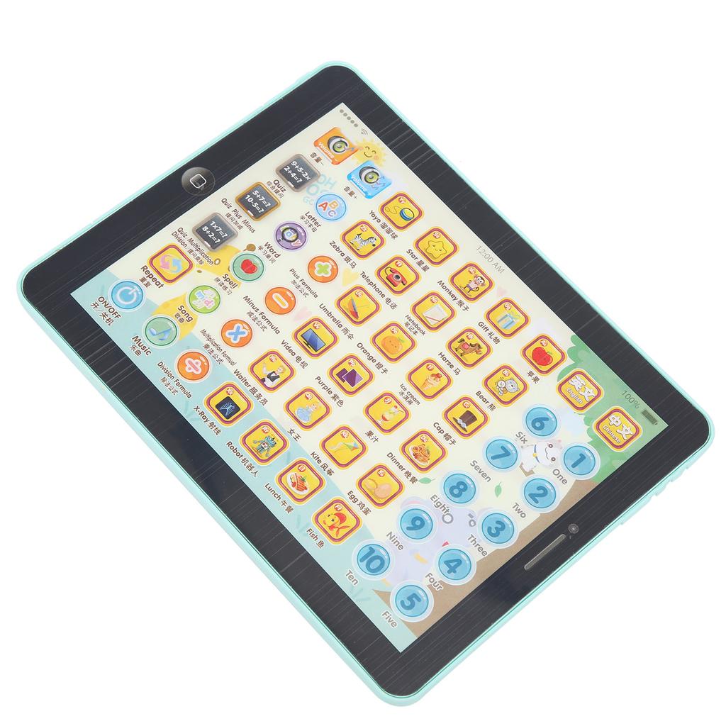 ABS Kind Kinder Tablet Pad Lernen Buchstaben Wörter Zahlen Pädagogisches Elektronisches Spielzeug Grün