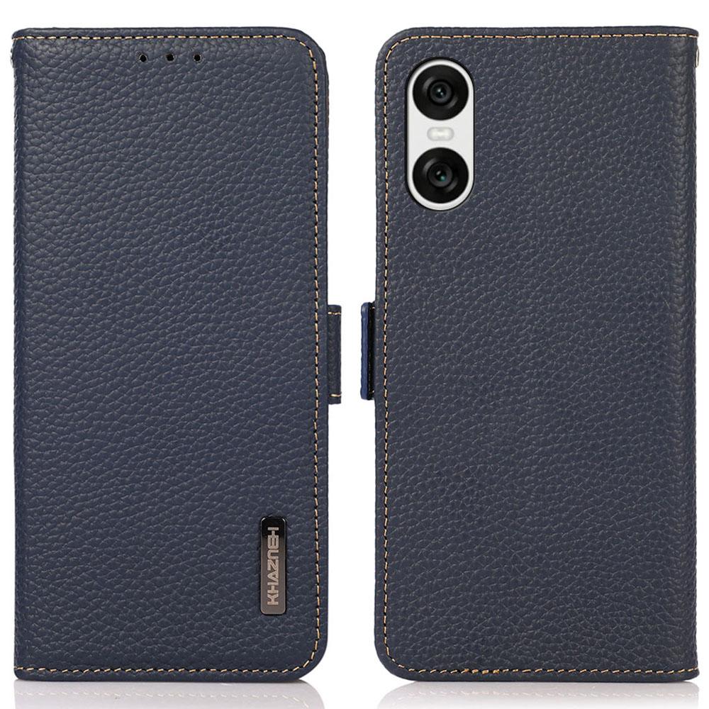 KHAZNEH Pouzdro pro Sony Xperia 10 VI Pravá hovězí kůže Kryt na telefon Peněženka s blokováním RFID