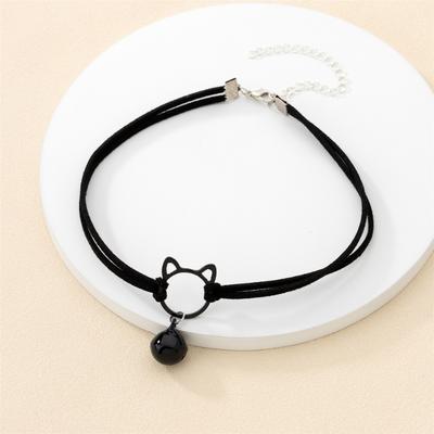 Black Velvet Cat Bell Chokers Necklaces for Women Girls Sweet Cute Simple Collar Clavicle Necklace Wedding Party Fashion Jewelry