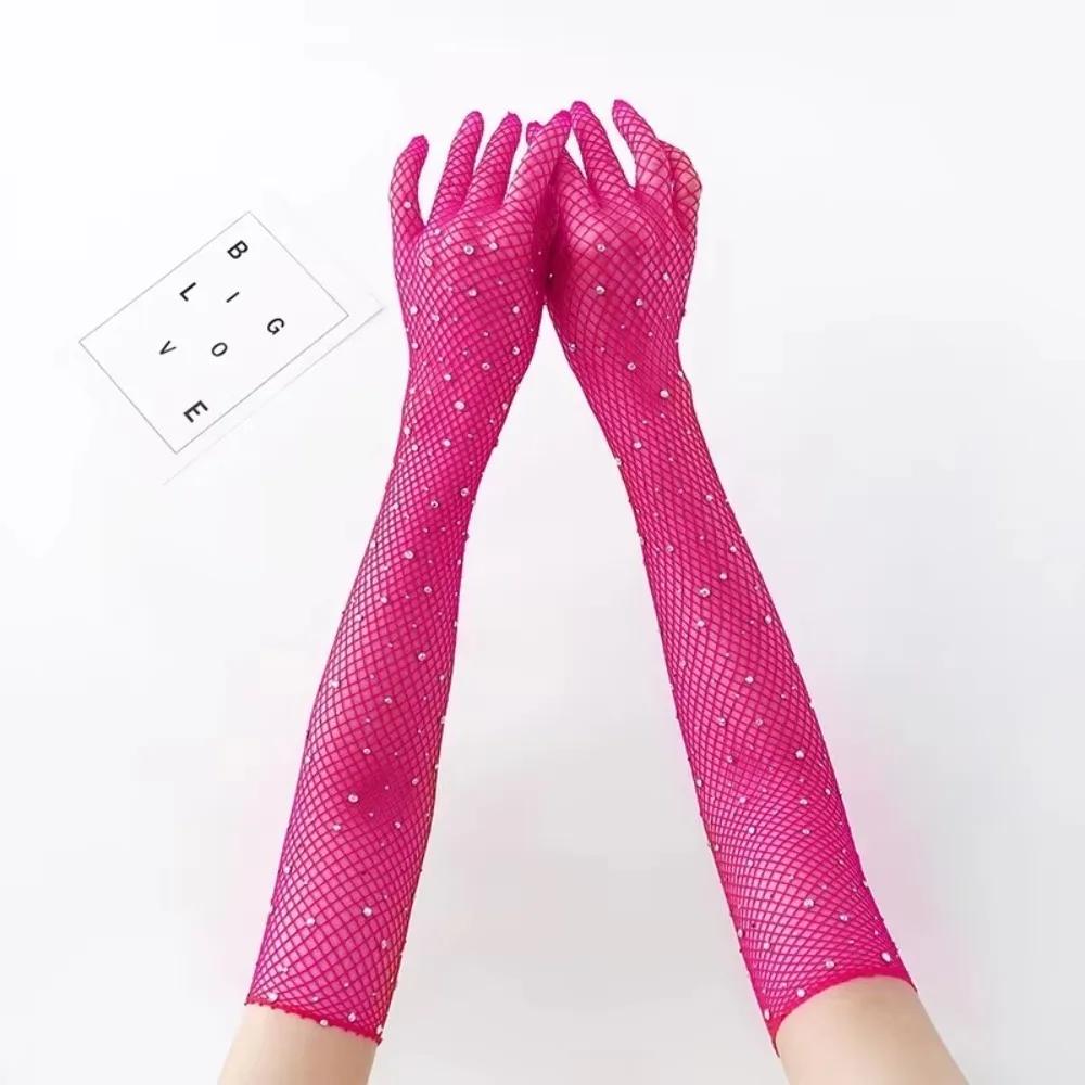 Zomer Dun Gaas Lange Transparante Handschoenen Volle Vinger Naadloze Wanten Zonbescherming Lange Doorzichtige Handschoenen Accessoires