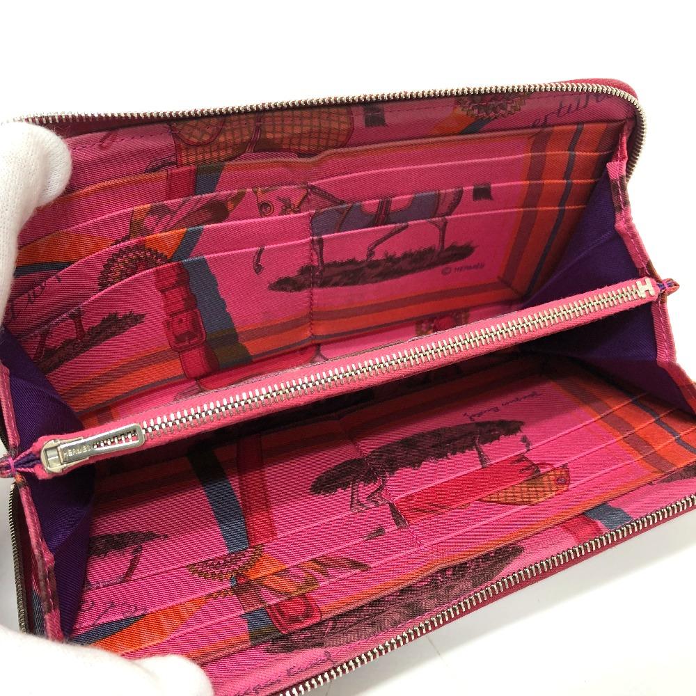 HERMES Azap Long Silk-In Long Wallet Wallet Long Wallet Epsom wine-red