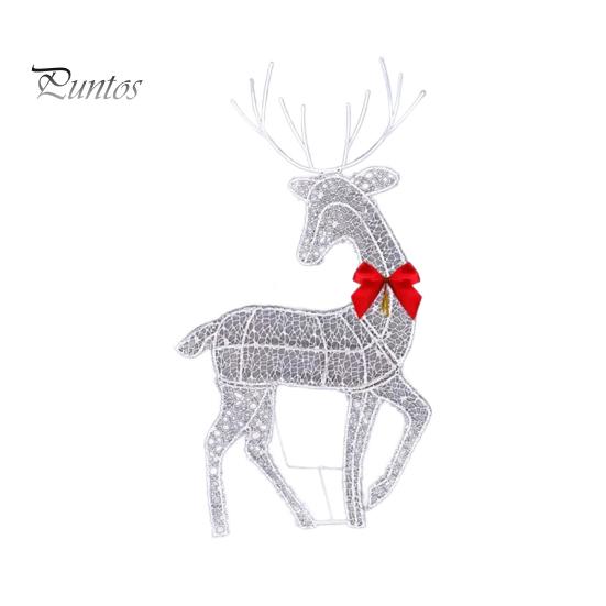 

1 шт./3 шт. Металлические украшения в виде оленей, наружные статуи оленей со светодиодной подсветкой, легкая сборка, светящиеся украшения в виде оленей для газона, сада, двора B