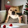 Barking Dog Meme Pillow Case For Sofa Bedroom Living Room Plush Cushion Cover Decorations and Protector