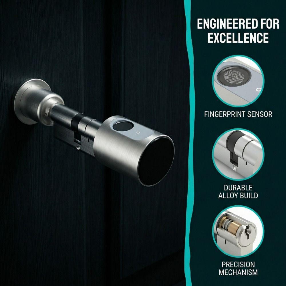 Cylinder Type Electronic Lock Black Color Bluetooth Door Lock Remote Door Lock  Door Access Control