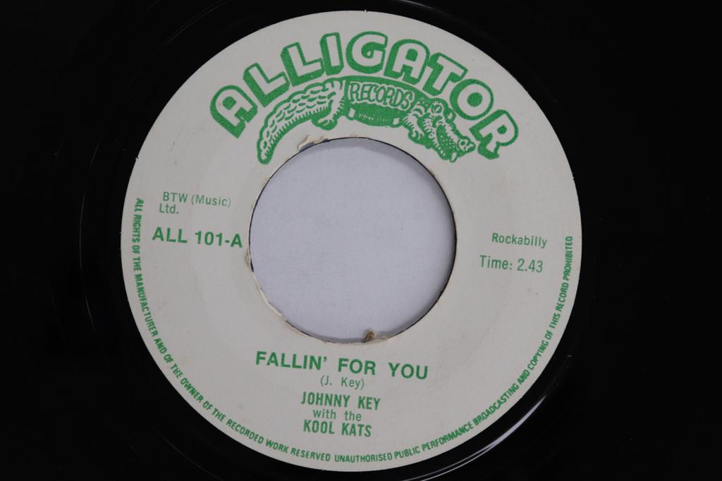 7inch Record JOHNNY KEY, THE KOOL KATS - Fallin' For You ALL101 ALLIGATOR RECOR 1978 UK Rock Used