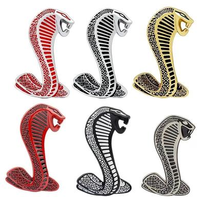Car Metal Cobra Emblem Grille Emblem Personalized Body Sticker Decorative Sticker Modification Tail Emblem