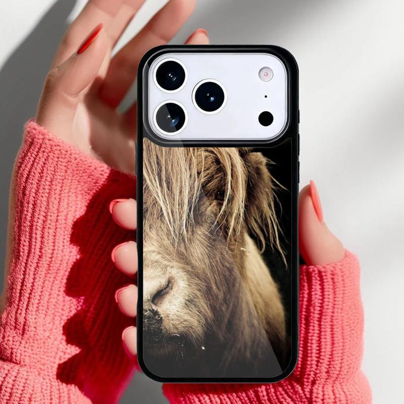 Cute Highland Cow soft Phone Case for iPhone 17 16 15 14 13 Pro Max Back Cover for 12 11 Pro Coque