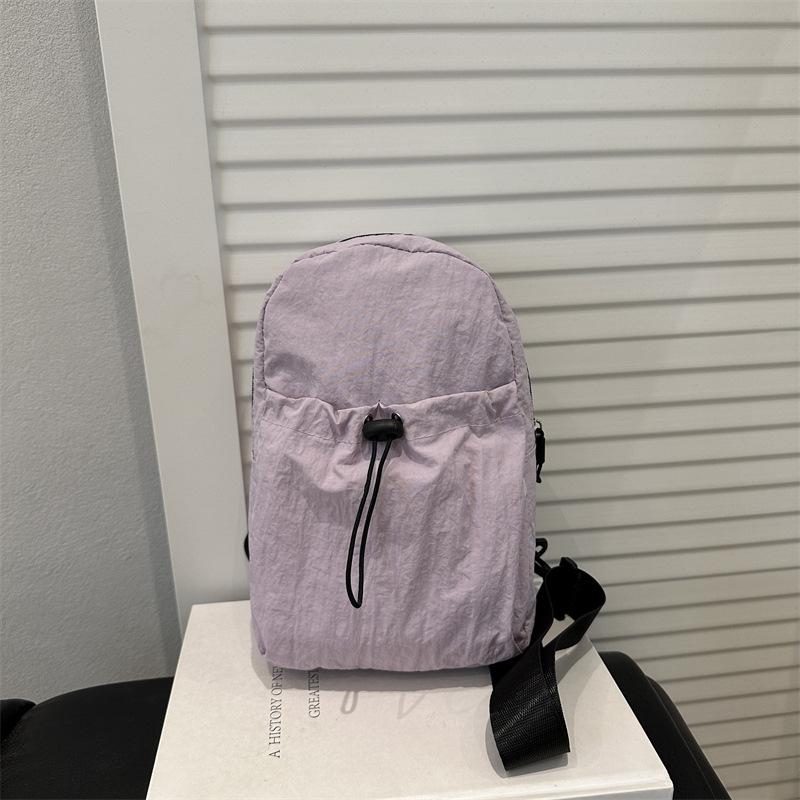 Casual, Lightweight and Fresh Mobile Phone Summer Simple Sports Drawstring Large Capacity Crossbody Shoulder Small Square Bag