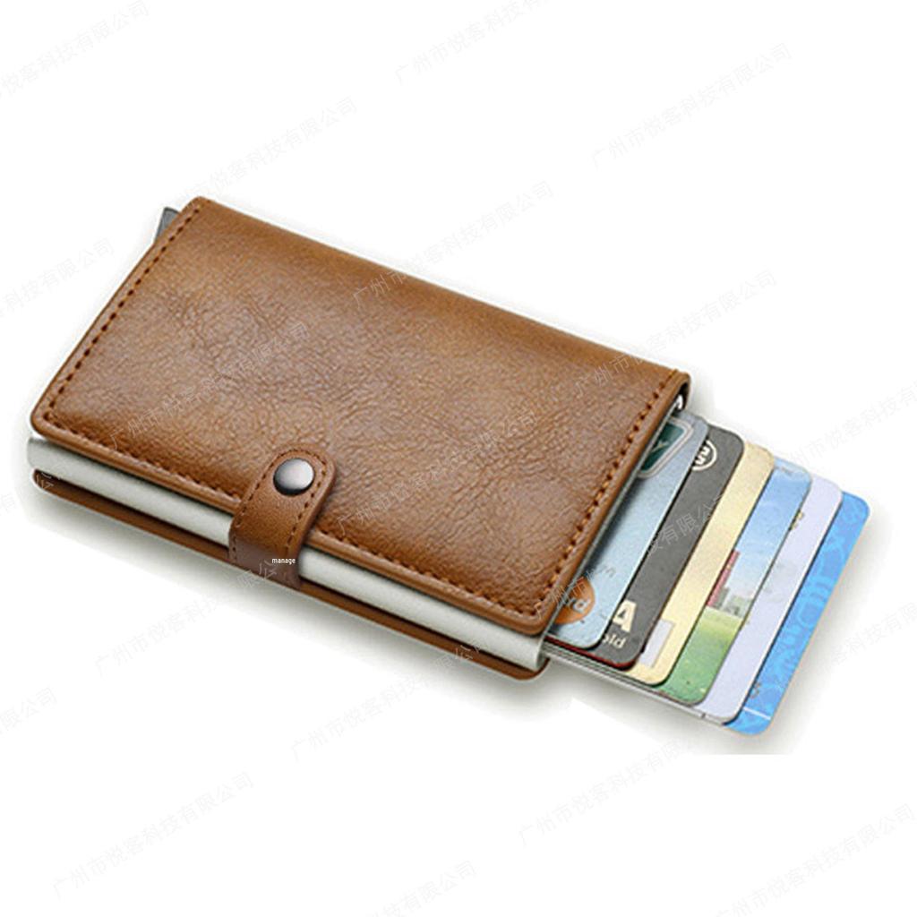 Portofel Metalic RFID Fibră de Carbon Anti-Furt Multi-Card pentru Bărbați