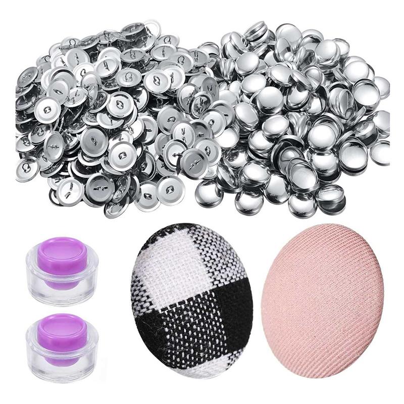 ABWR-300 Sets Cover Buttons Kit With Tools Size Buttons To Cover Self Cover Buttons DIY Fabric Cloth Cover Buttons 0.59 Inch
