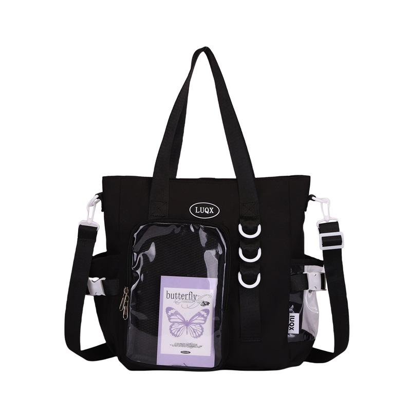 Japanisches Nischen-Design transparente Canvas-Tasche College-Stil modische vielseitige Umhängetasche hoher Wert große Kapazität Messenger-Tasche