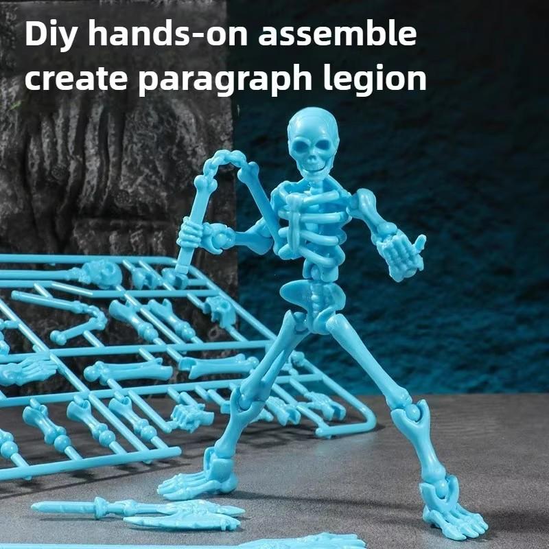 Figurki szkieletów DIY Plastikowe Mini szkielety z ruchomymi stawami Rzemiosło DIY Impreza Halloweenowa Dekoracja nawiedzonego domu