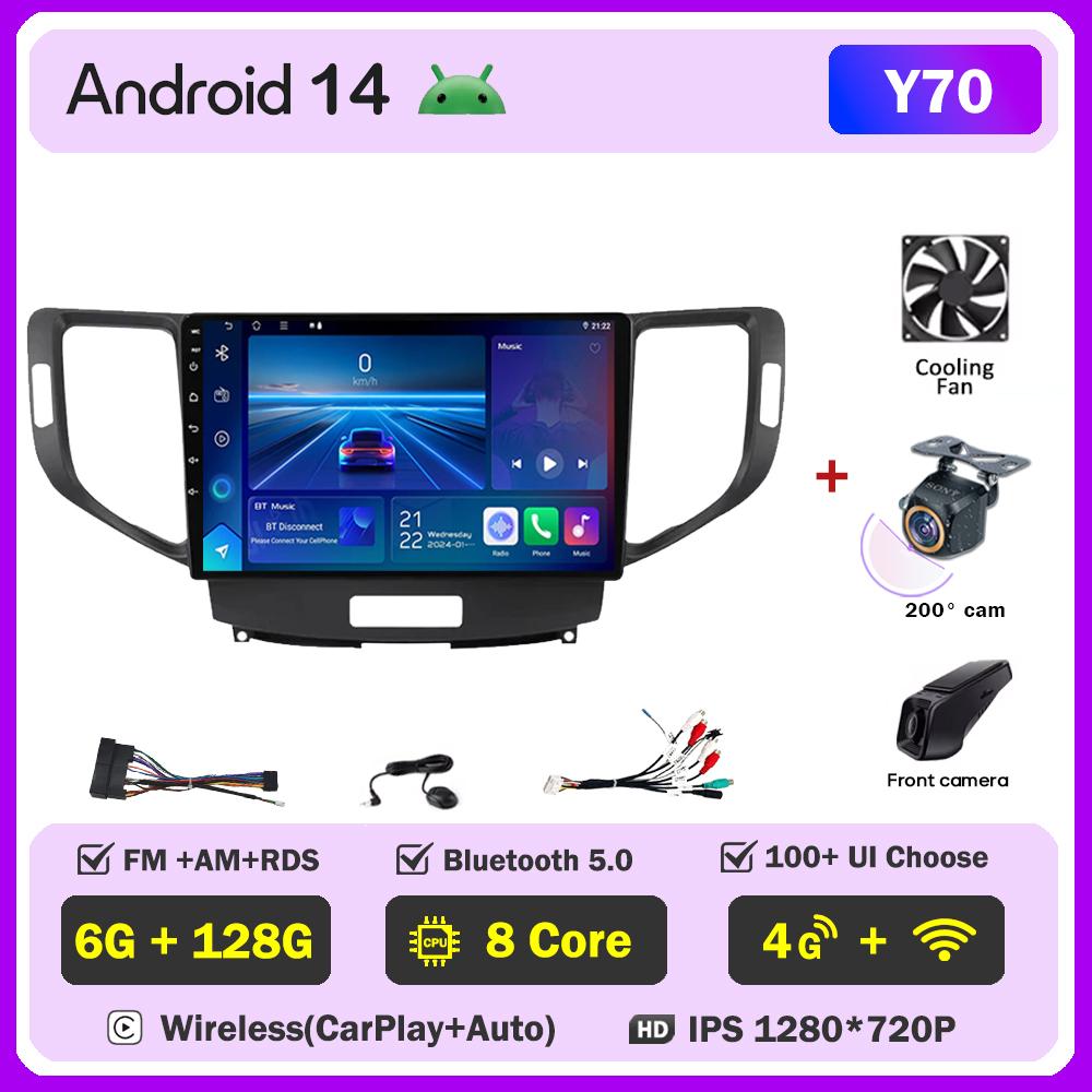 For Honda Spirior Accord 8 Acura TSX 2008 2009 2010 2011 2012 Carplay Android Auto Radio Intelligent System GPS Navigation Wifi