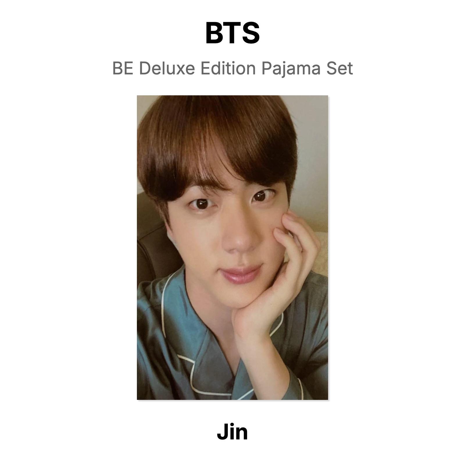 BTS BE Deluxe Edition Pajama Set Official Photocard Jin