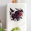 Purple Black Peony Flower Bird Wall Sticker Self Adhesive Removable Decal for Bedroom Living Room Home Decor Vinyl Art Mural