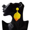 Trendy Gradient Metal Colorful Leaves Pendants Earrings for Women Exaggerated Metal Geometric Bohemia Long Drop Earring Rock