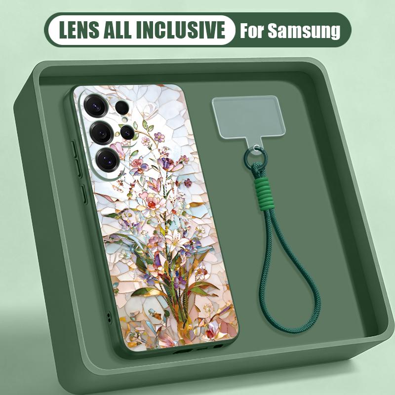 Oil Painting Flower Pattern Case For Samsung S26 Ultra S25 FE S24 S24 Plus A57 A37 A17 A56 A36 A16 A55 A35 A15 A54 5G Hybrid Magnetic Matte Cover