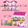 1018pcs City 1 Change 3 Summer Double-storey Villa House Building Blocks Friends DIY Garden Flower Figures Bricks Toys For