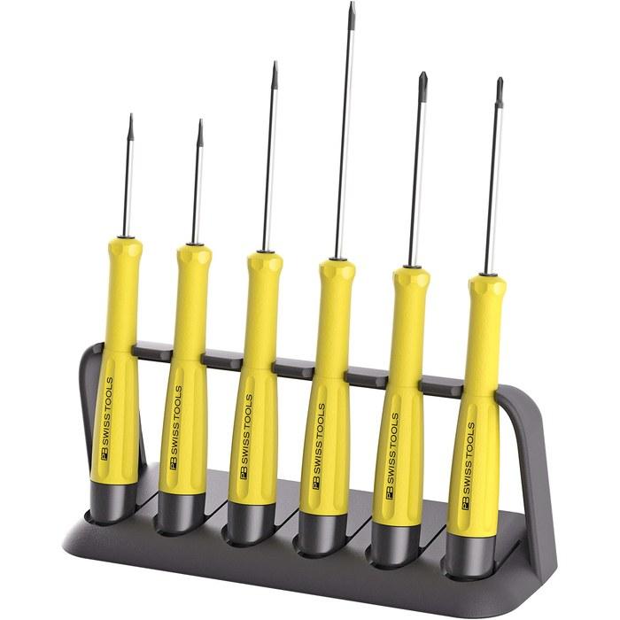 PB Swiss Tools 6-Piece Swissgrip ESD Precision Screwdriver Set 8641ESD Multicolor