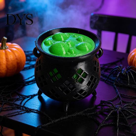 Mystical Household Party Items 3D Printed Witch Cauldron LED Lamp, Glowing Halloween Tabletop Decor Fantasy Themed Supplies for Party, Spooky