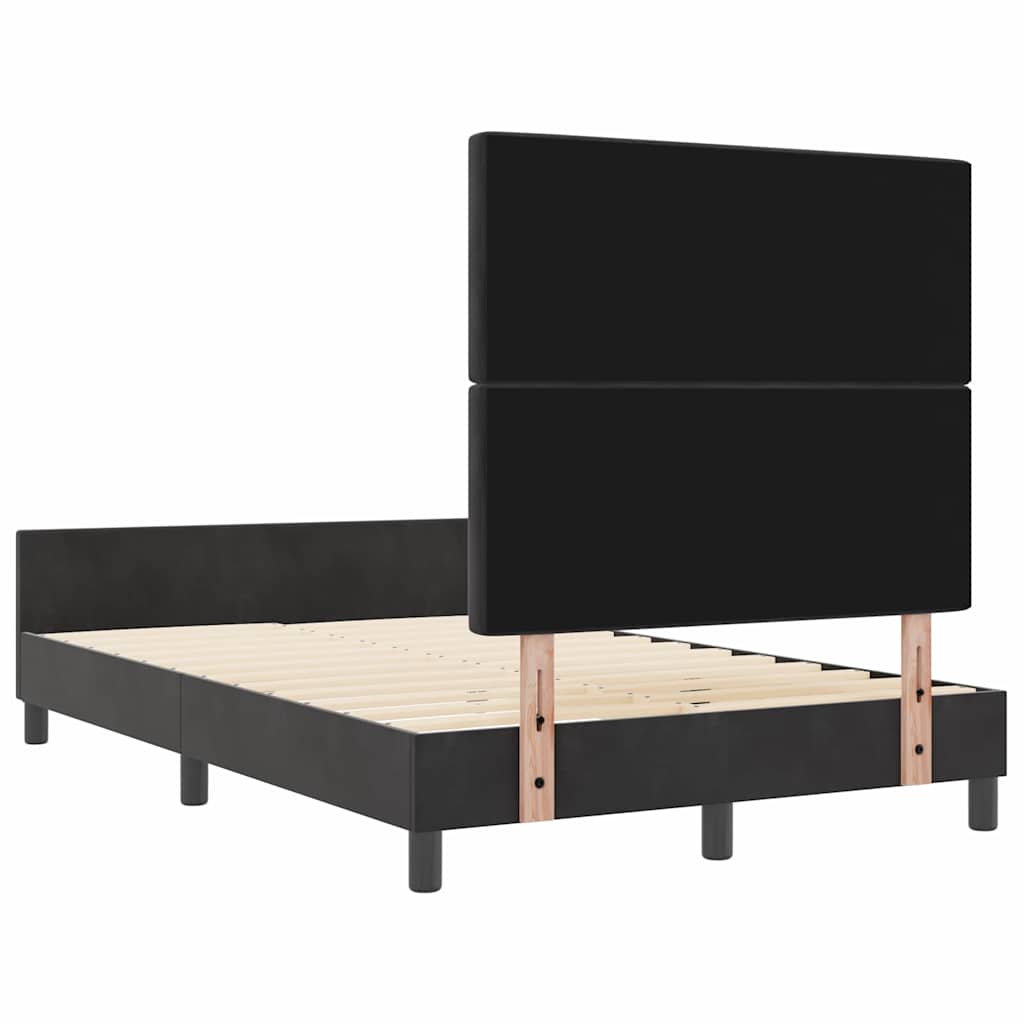 Box Spring Bed with Headboard Black 120 X 200 Cm Velvet