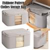 Non-woven Clothes Storage Bag Visible Dustproof Quilt Storage Bag Fishbone Pattern Foldable Storage Box