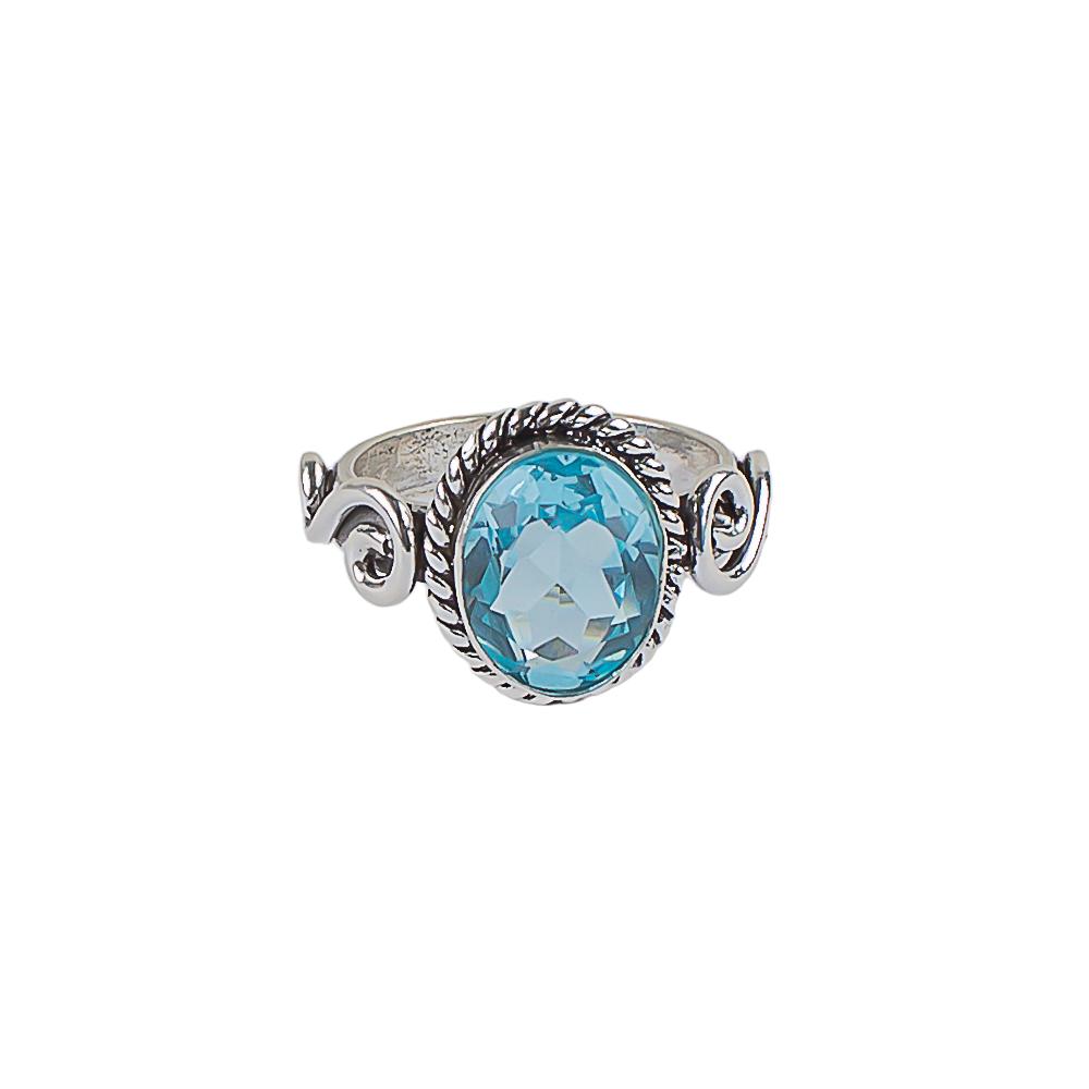 Sky Blue Topaz Gemstone 925 Sterling Silver Jewelry Handmade Ring Gift For Her RR-14-8