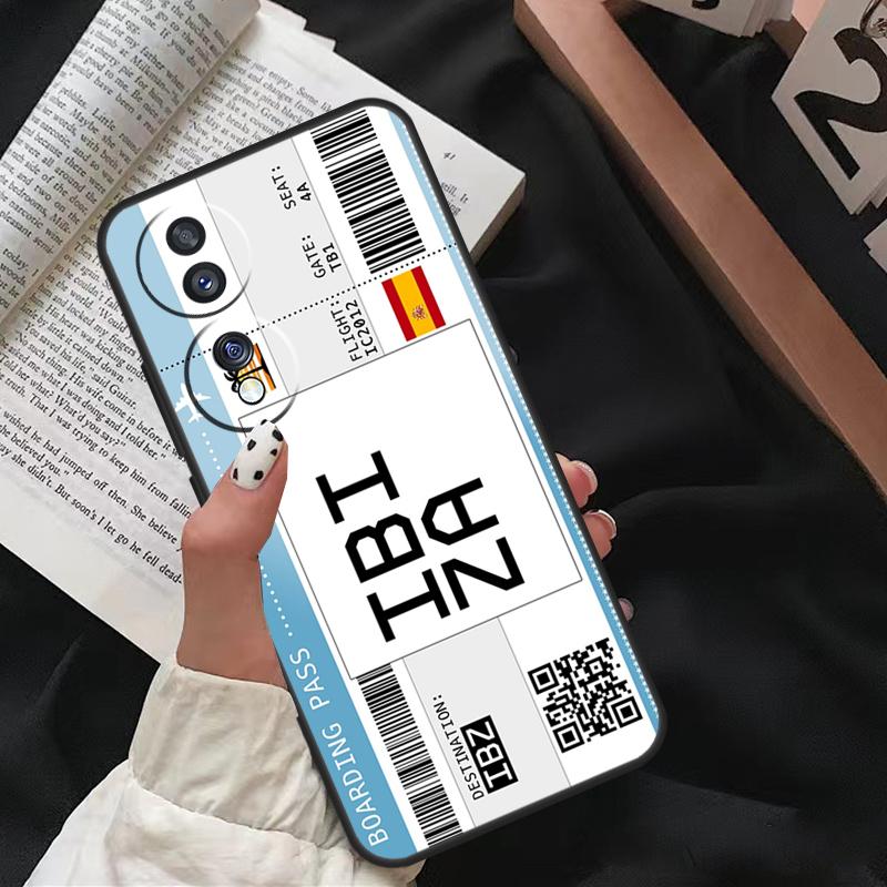 Boarding Pass Ticket For Honor Magic 8 6 7 Pro Case For Honor X9d X9c X9b X9a X8c X8b 200 400 50 70 90 Lite Win RT