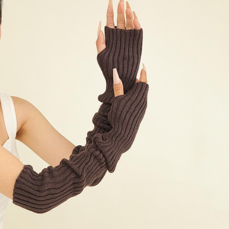 Popular Thick Knit Fingerless Arm Warmers - Long, Cozy Autumn/Winter Sleeves