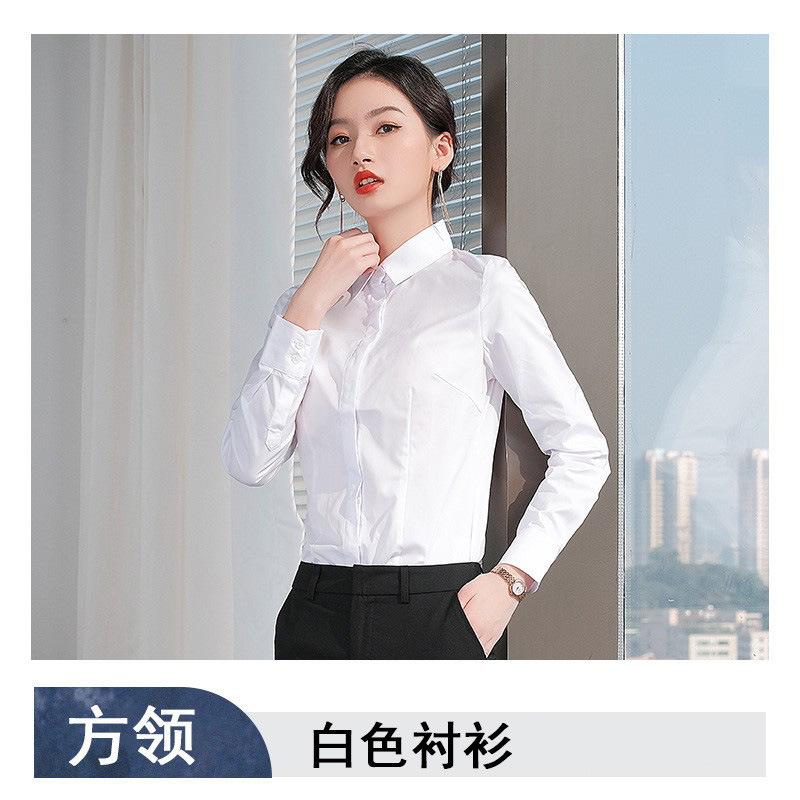 Professional Shirt Women's Solid Color Large Size Top Spring and Autumn Non-ironing Drape Tooling Shirt Casual Long-sleeved Business Overalls