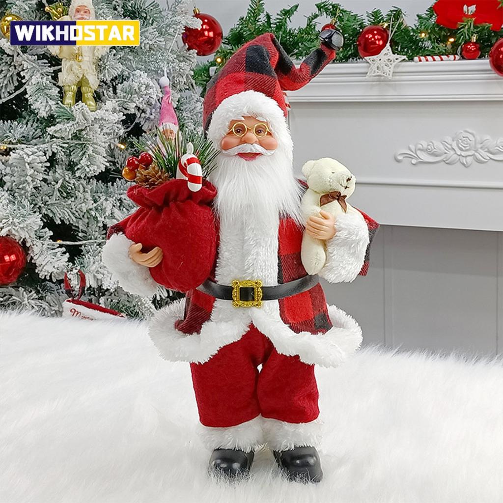 Vánoční sedící stojící figurky Santa Clause Panenka Roztomilá 12 palců Vánoční stromek Ozdoba na párty Stůl Kancelář Krb Domácí dekorace