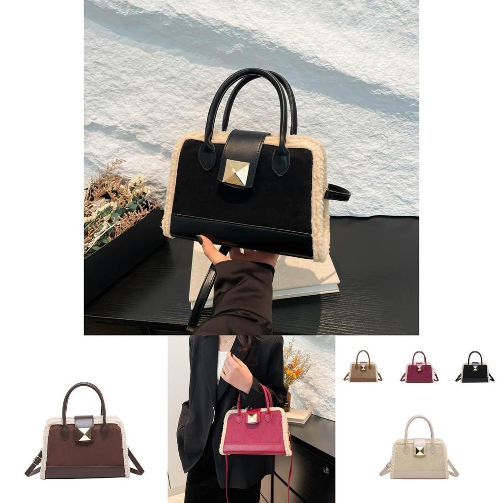Classy Versatile Contrast Color Small Square Hand Bag For Women Perfect For Winter Outfits