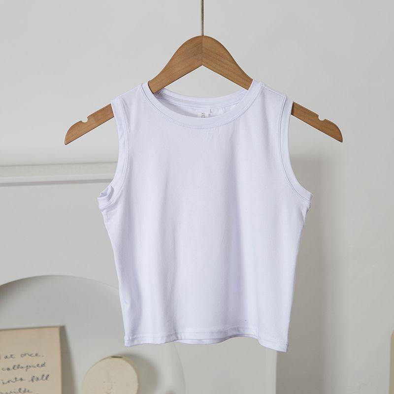 

[66 Preferred] Soft and High Elastic | Export USA Short Sleeveless Yoga T-shirt Sport Waistcoat for Women Tops Export White M