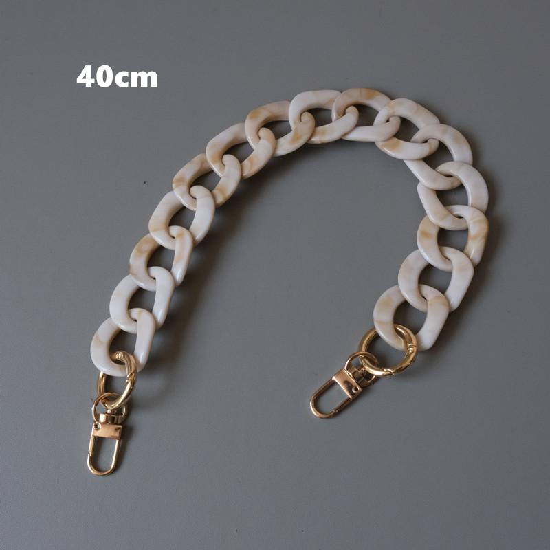 New Fashion Woman Bag Accessory Detachable Parts Replacement Chain Beige Resin Luxury Strap Women Acrylic Shoulder Handle Chain