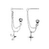 Asymmetrical Four-Pointed Star Stud Earrings for Women - 2026 Trendy Korean Cold Style