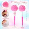 Beadthoven 10pcs Bead Pen Fluffy Decorative Ballpoint Pen Set Camellia Color Fur Ball Bead Pen Plastic Beads Custom Ballpoint Pen DIY Pen Cute Pen DIY