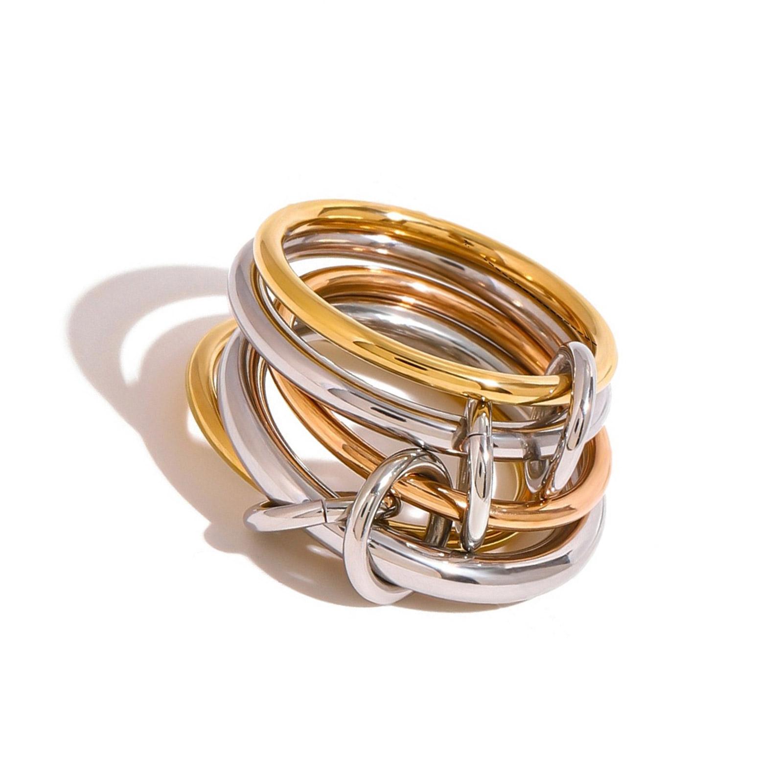 

Минималистичный дизайн, прочные кольца из сплава, портативный аксессуар для ношения в стопке и на каждый день, не вызывающий аллергии 1