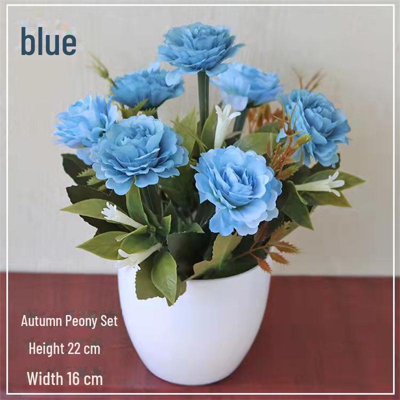 Decorative Small Artificial Potted Flowers Set for Home and Living Room Decor
