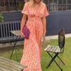 Women's Fashion Summer Spring Short Sleeve V-Neck Casual Dresses