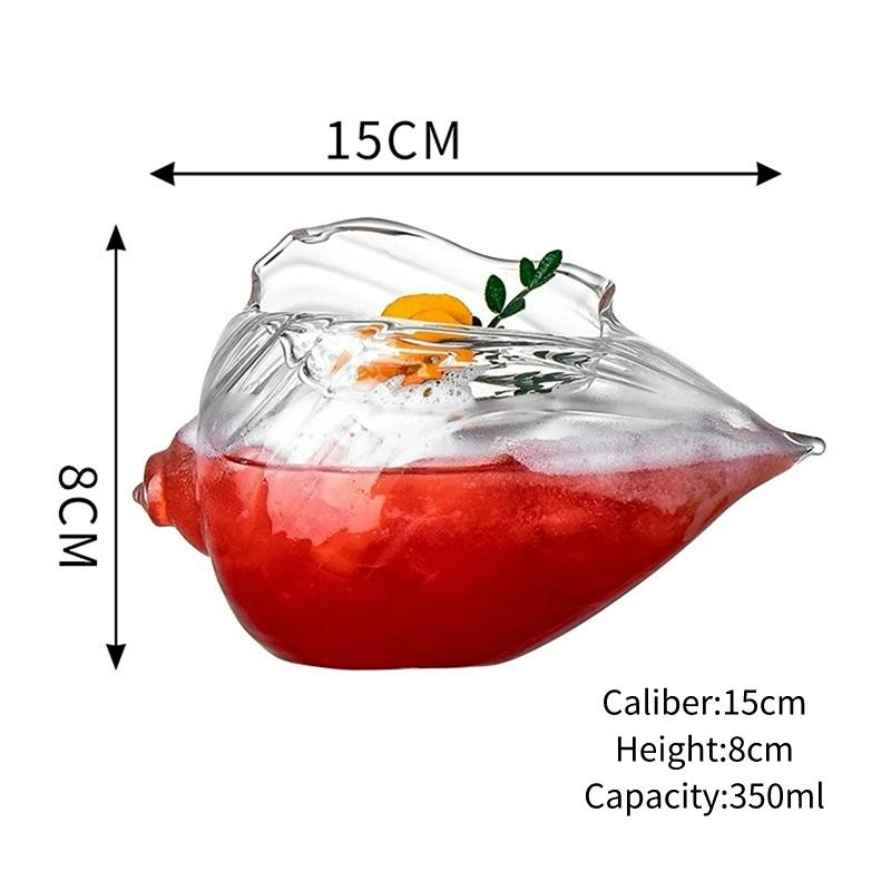 Conch Shaped Cocktail Glasses Cups Personalized Cocktail Glass Cup Shell Cup Atmospheric Wine Glass Premium Glass Cups 350ml