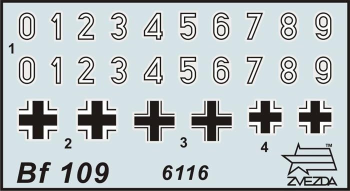 Zvezda Messerschmitt Bf109 Plastic Model ZV6116 1/144 F-2