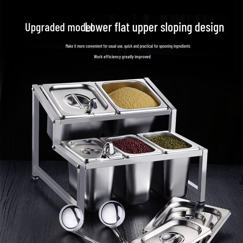 Nerezový stojan na dávkovače omáček Meishangyuan