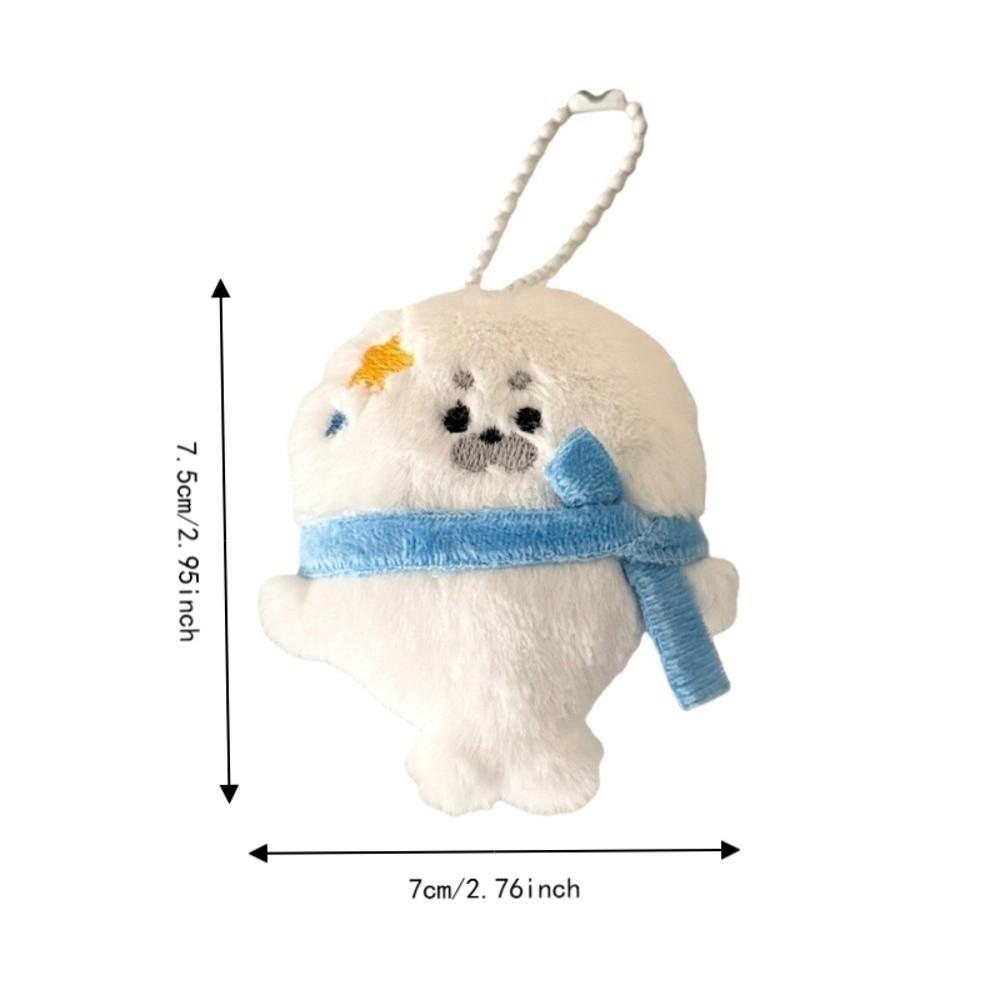 Plush Seal Plush Keychain Fluffy Bag Charm Sea Theme Animal Key Pendant  Girls