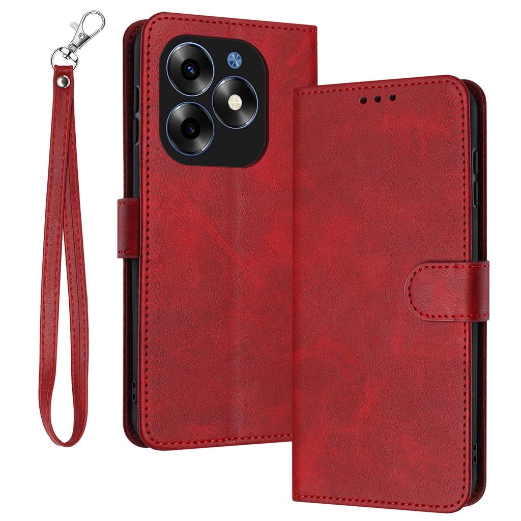 Shockproof Case for itel S23+ PU Leather Phone Cover with Strap